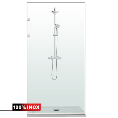 Duschabtrennung Walk-in Aqua Elegance ® INOX, Beschläge komplett aus Edelstahl, klares Sicherheitsglas