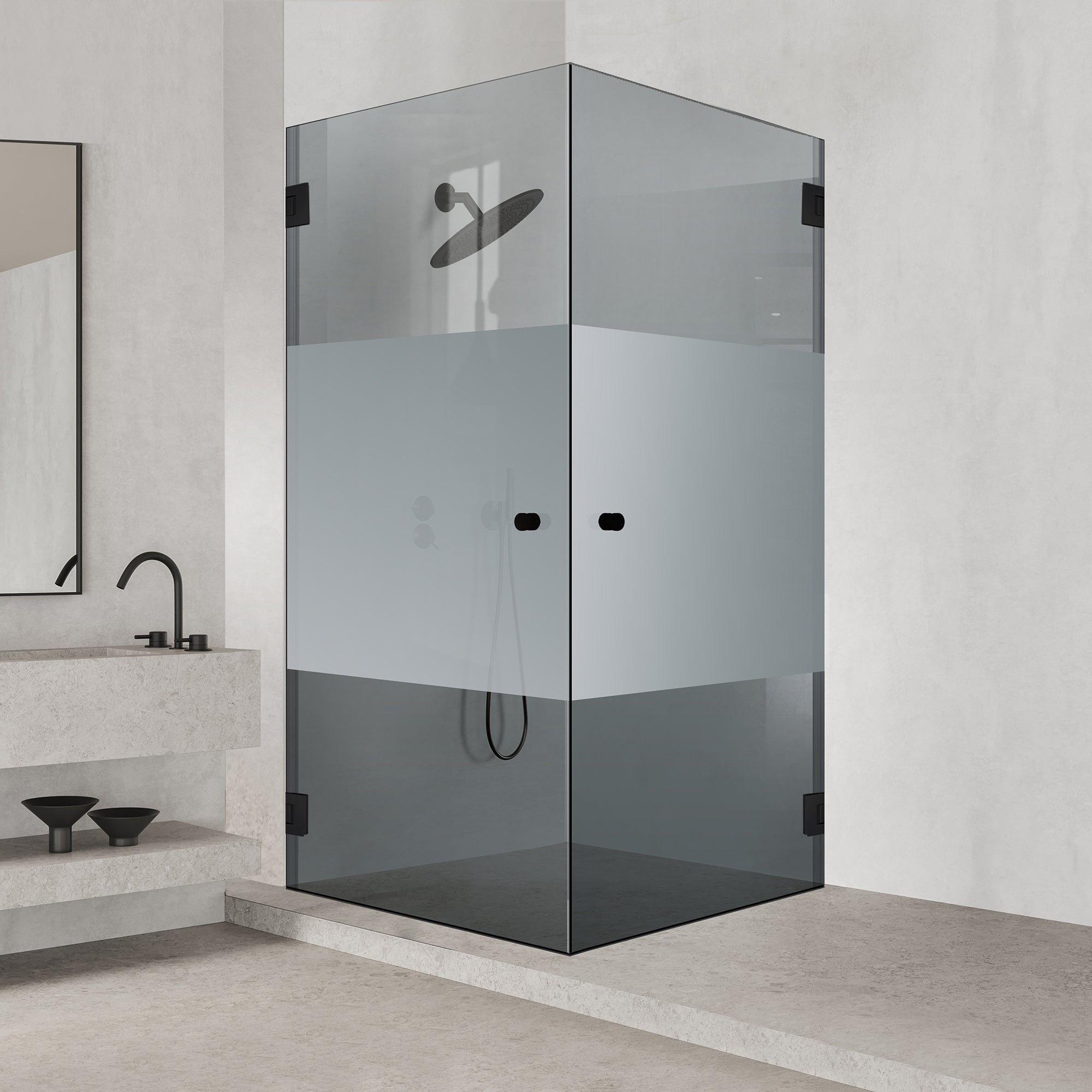 Cabina dus cu usa batanta #Gri