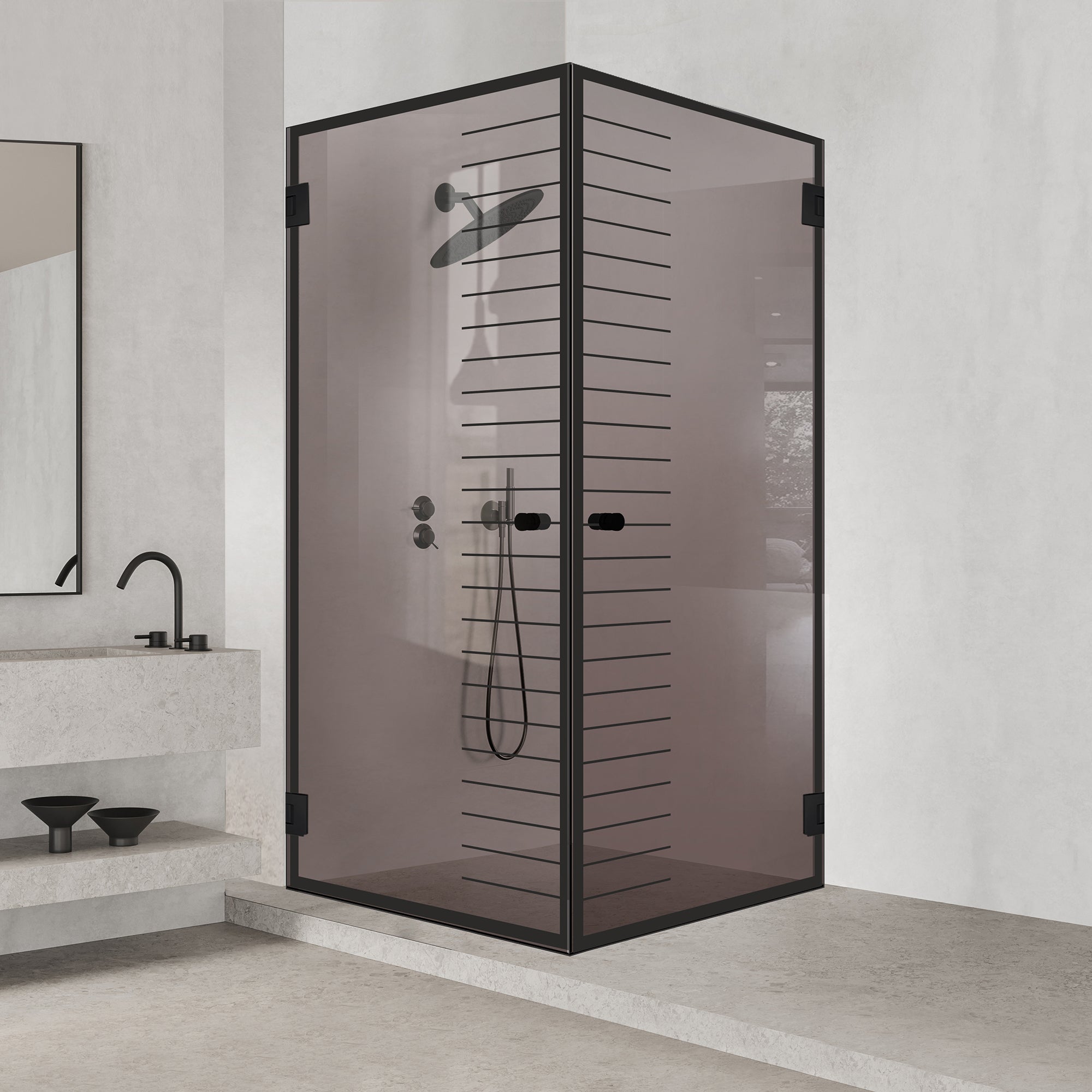 Cabina dus cu usa batanta #Bronz