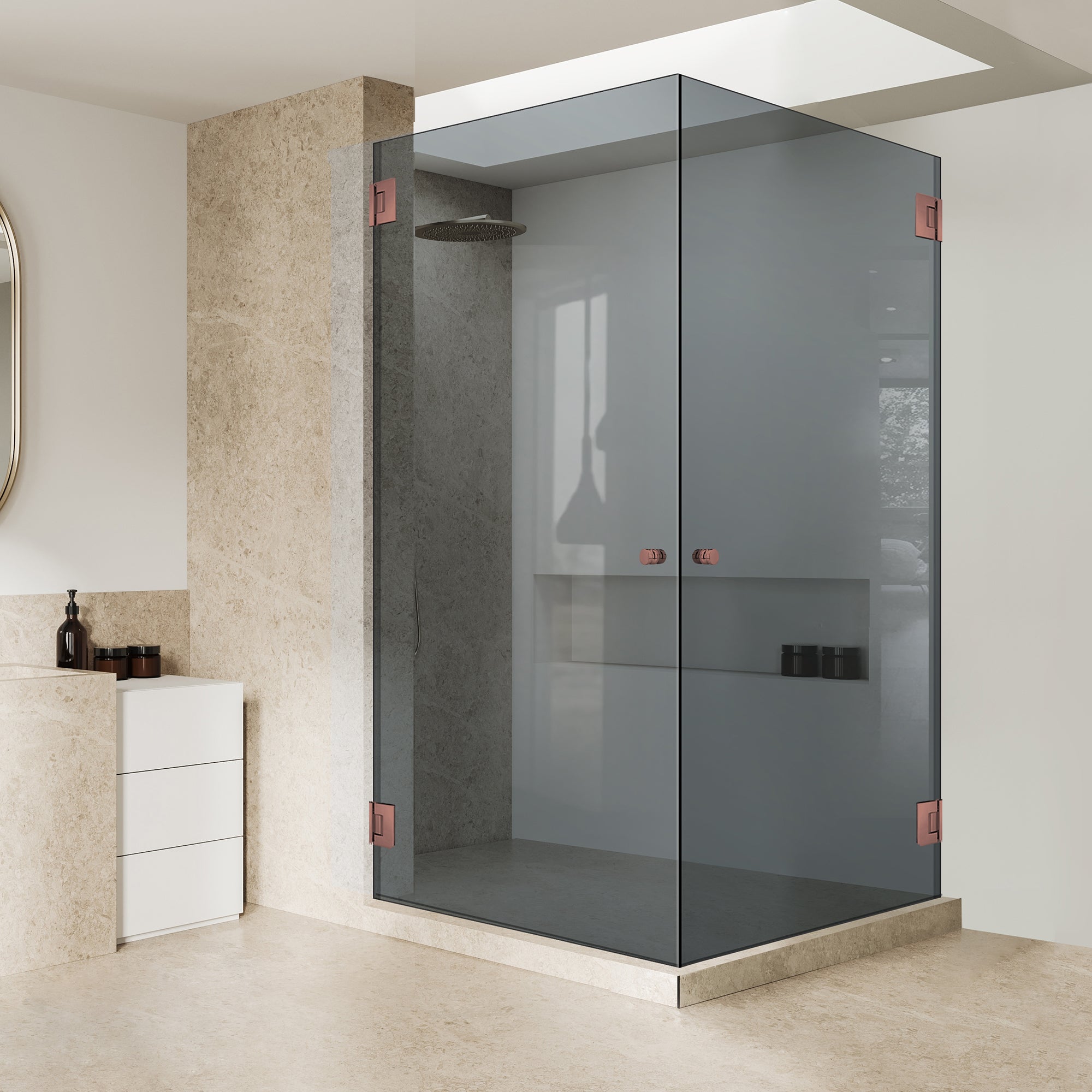 Cabina dus cu usa batanta #Gri