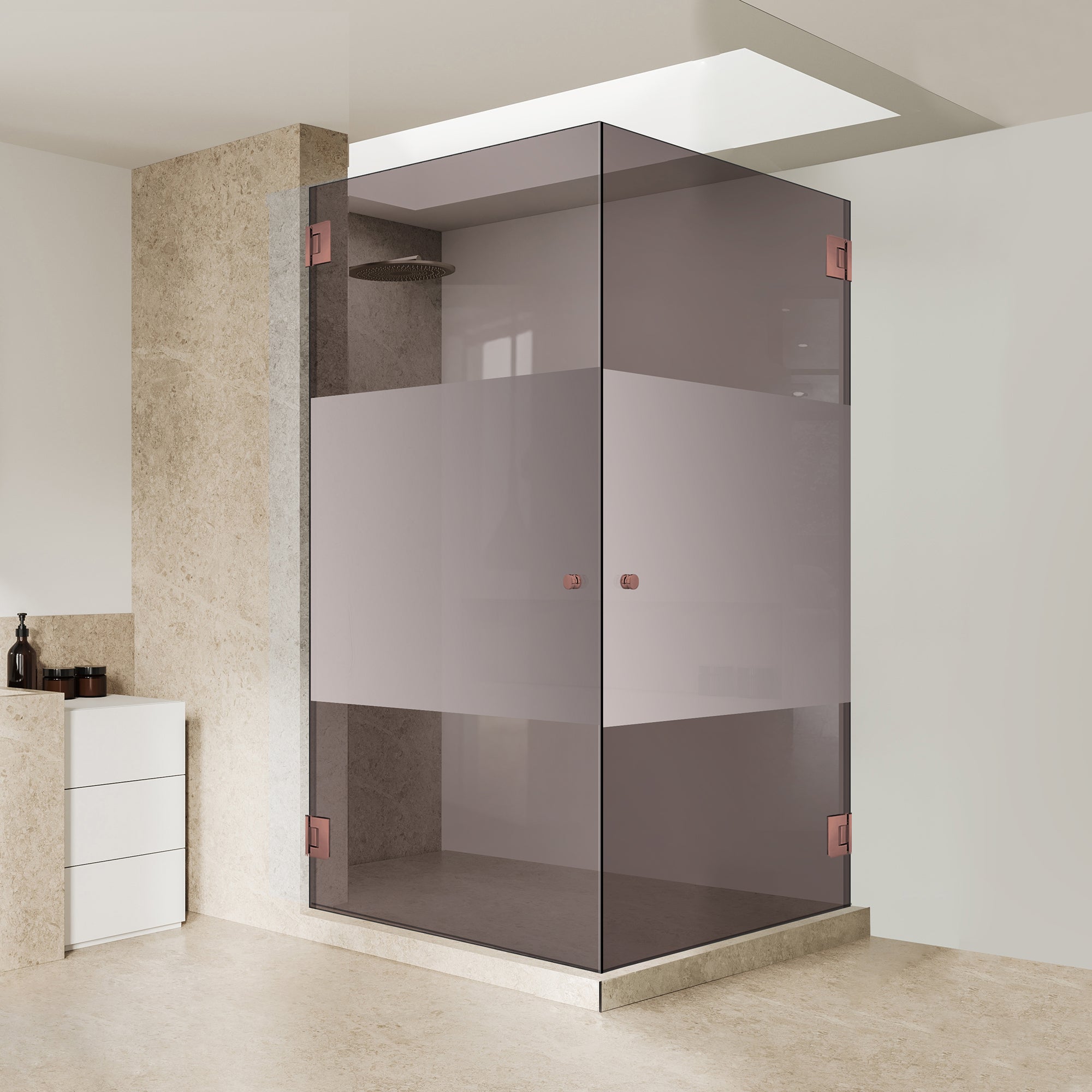 Cabina dus cu usa batanta #Bronz