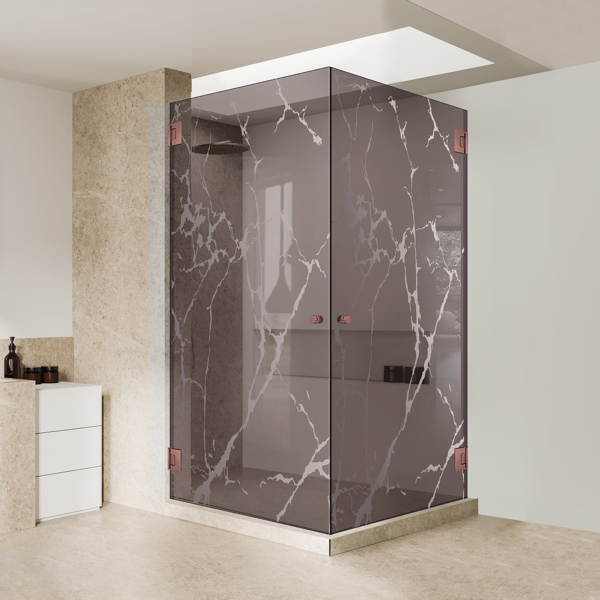 Cabina dus cu usa batanta #Bronz