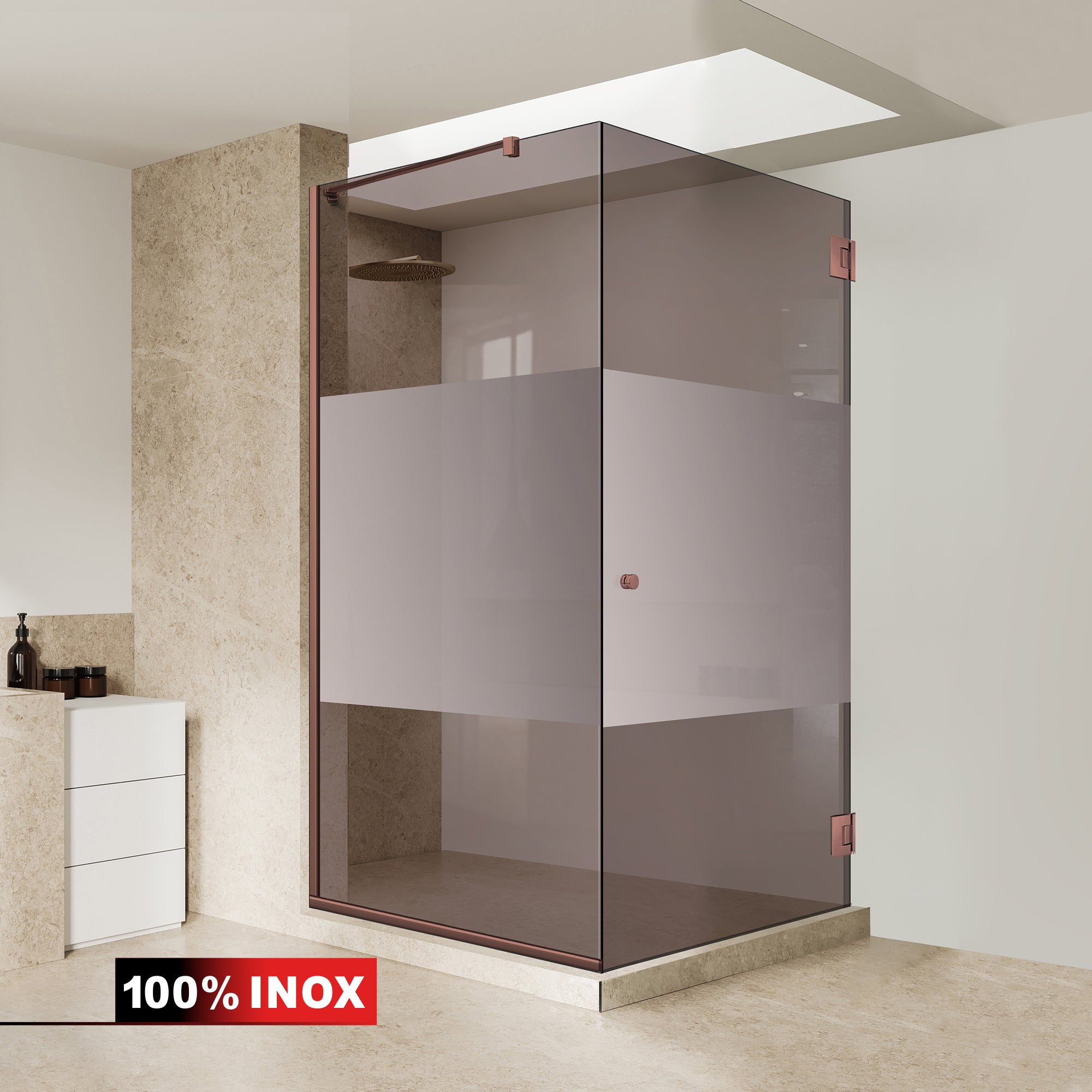 Cabina dus cu usa batanta #Bronz