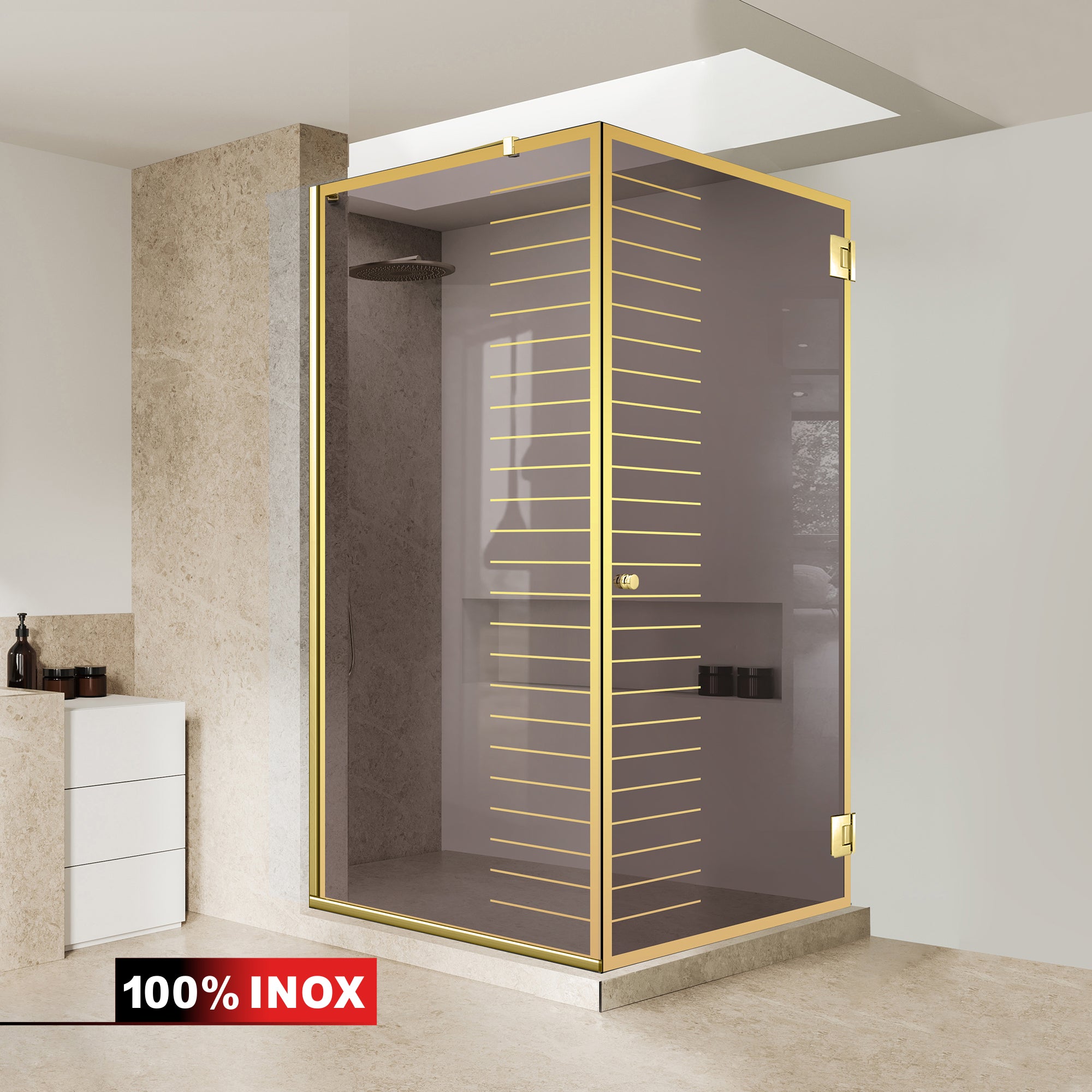 Cabina dus cu usa batanta #Bronz