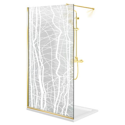 Paravan dus Walk-in, Perete dus  Auriu, #Mat #Matt