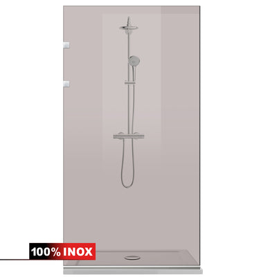 Paravan dus Walk-in, Perete dus Inox, #Bronz