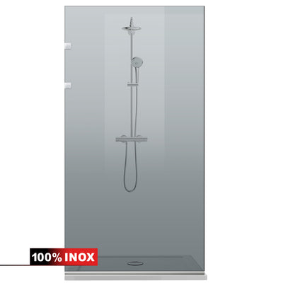 Paravan dus Walk-in, Perete dus Inox, #Gri