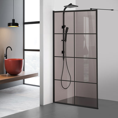 Paravan dus Walk-in, Perete dus  Negru, #Bronz #Bronz