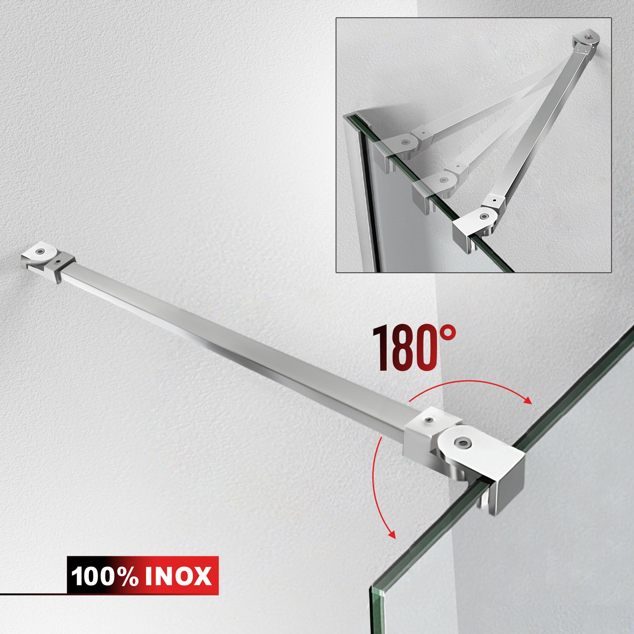 Paravan dus Walk-in, Perete dus Negru, #Clara #Víztiszta