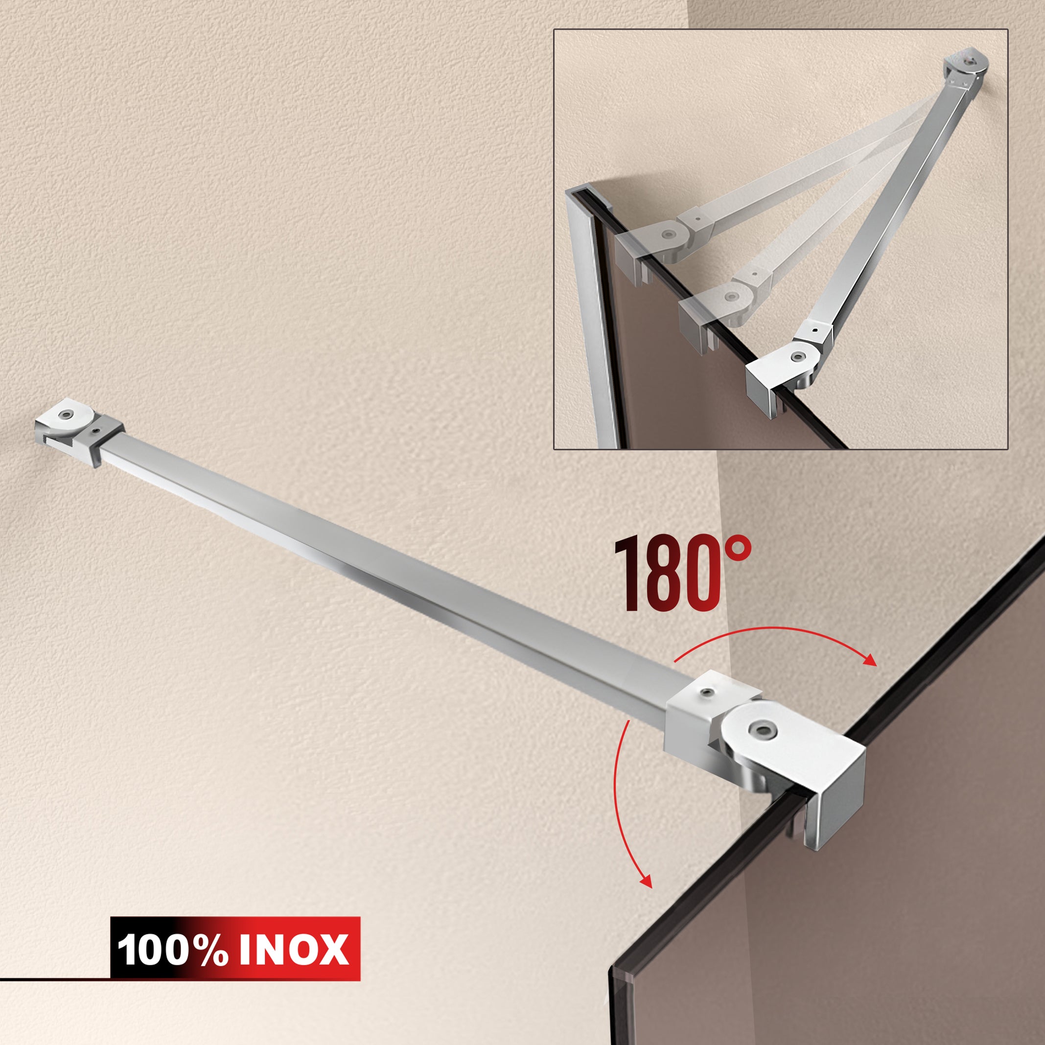 Paravan dus Walk-in, Perete dus  Inox, #Bronz #Bronz