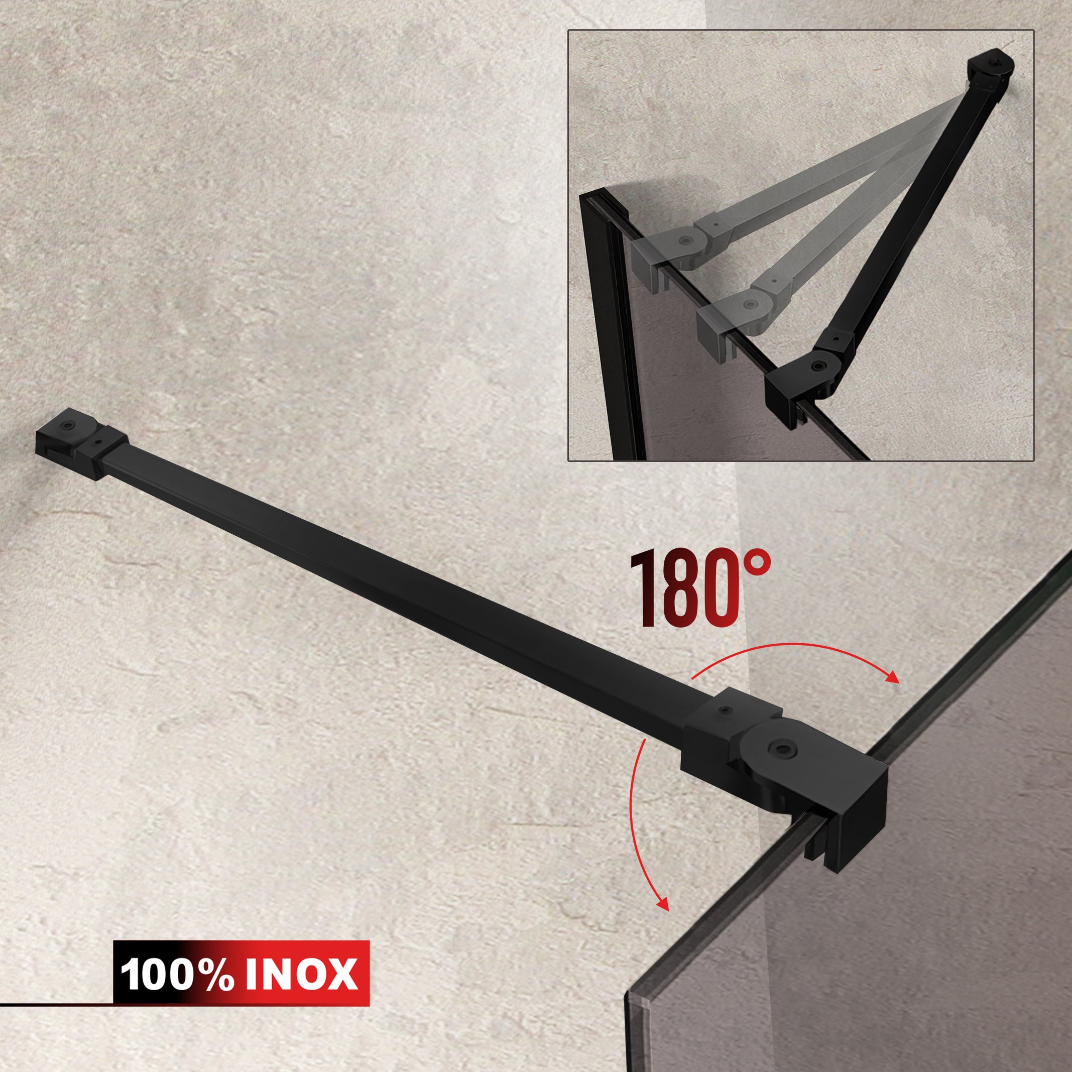 Paravan dus Walk-in, Perete dus  Negru, #Bronz #Bronz