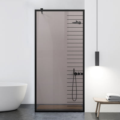 Paravan dus Walk-in, Perete dus  Negru, #Bronz #Bronz