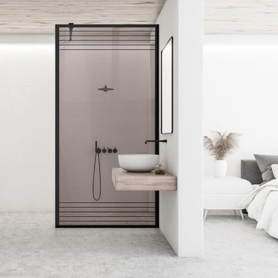 Paravan dus Walk-in, Perete dus  Negru, #Bronz #Bronz
