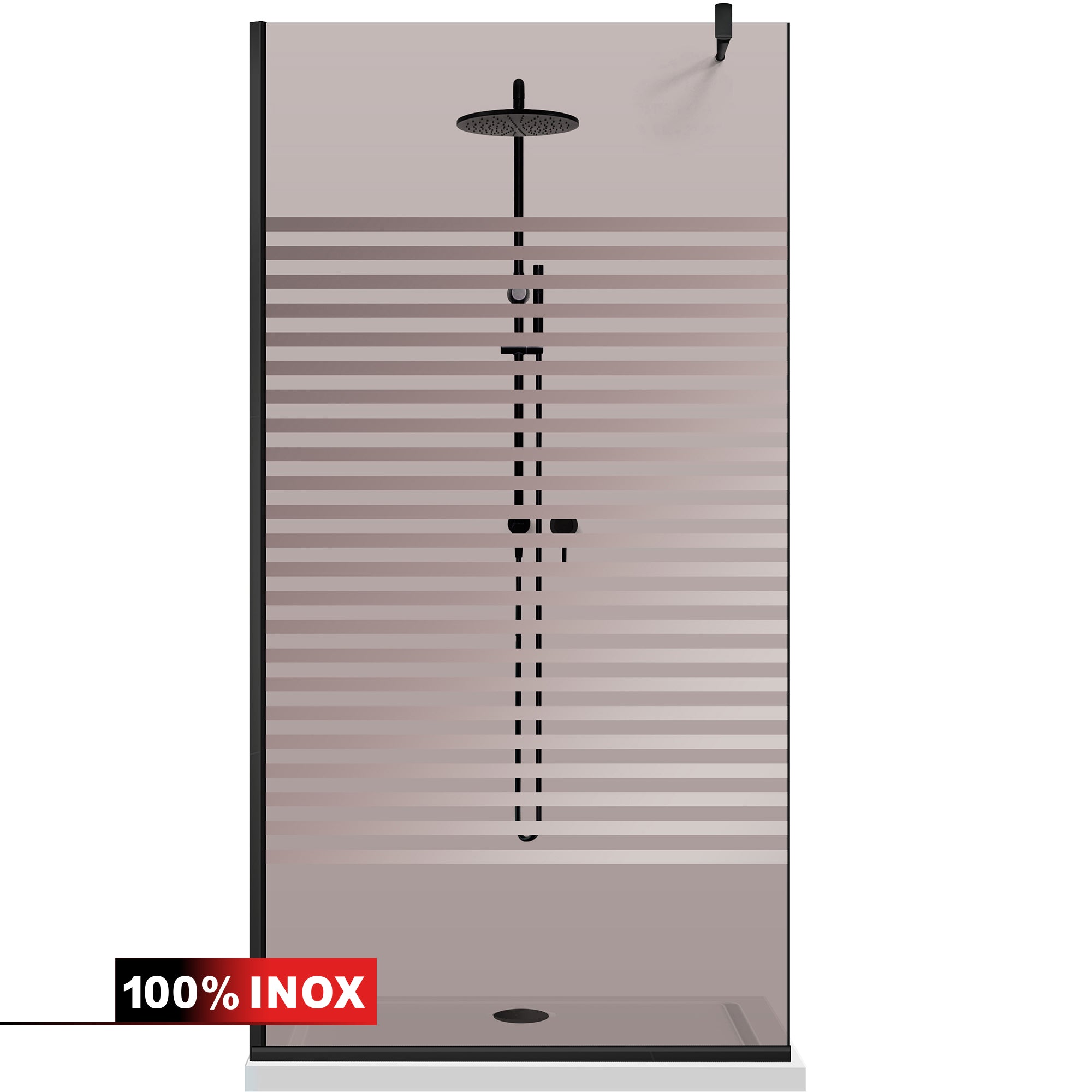 Paravan dus Walk-in, Perete dus  Negru, #Bronz #Bronz