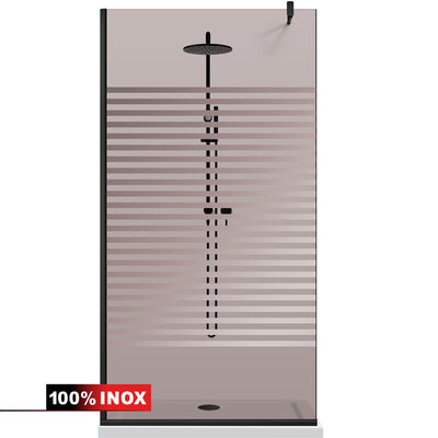 Paravan dus Walk-in, Perete dus  Negru, #Bronz #Bronz