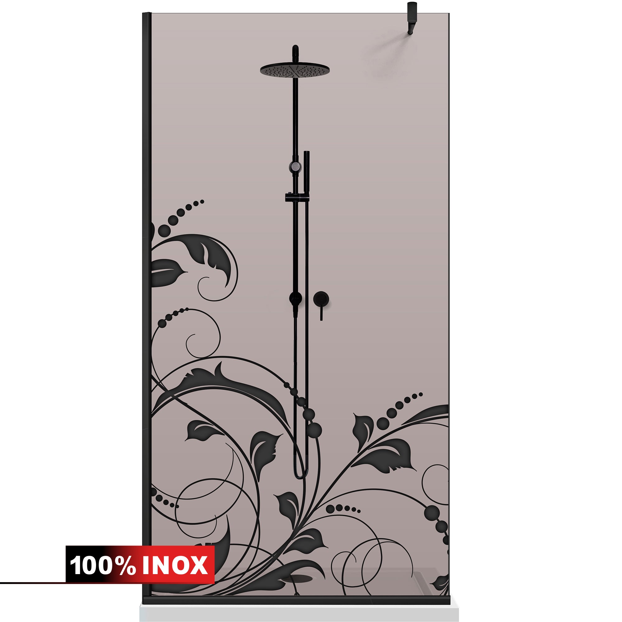 Paravan dus Walk-in, Perete dus  Negru, #Bronz #Bronz