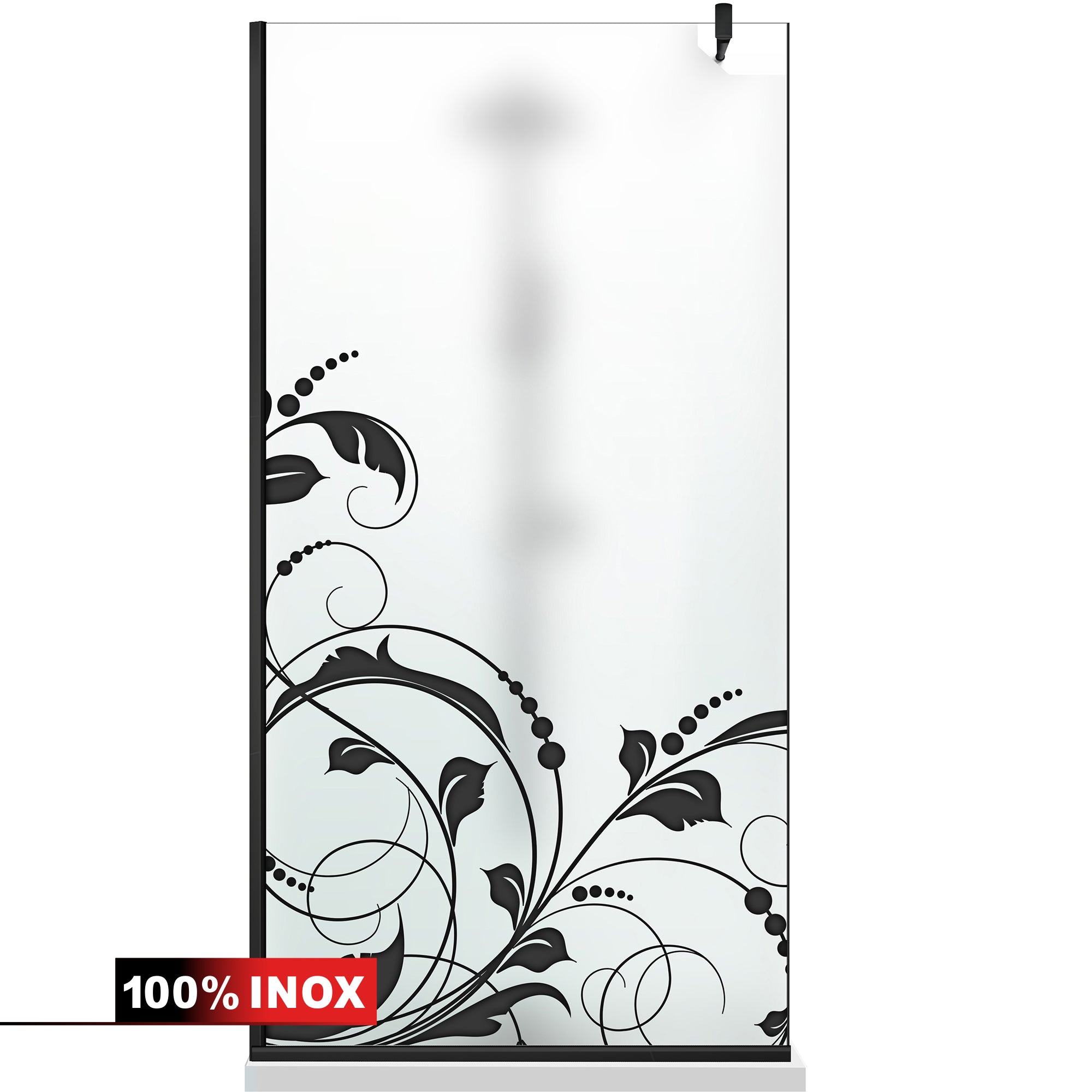 Paravan dus Walk-in, Perete dus  Negru, #Mat #Matt