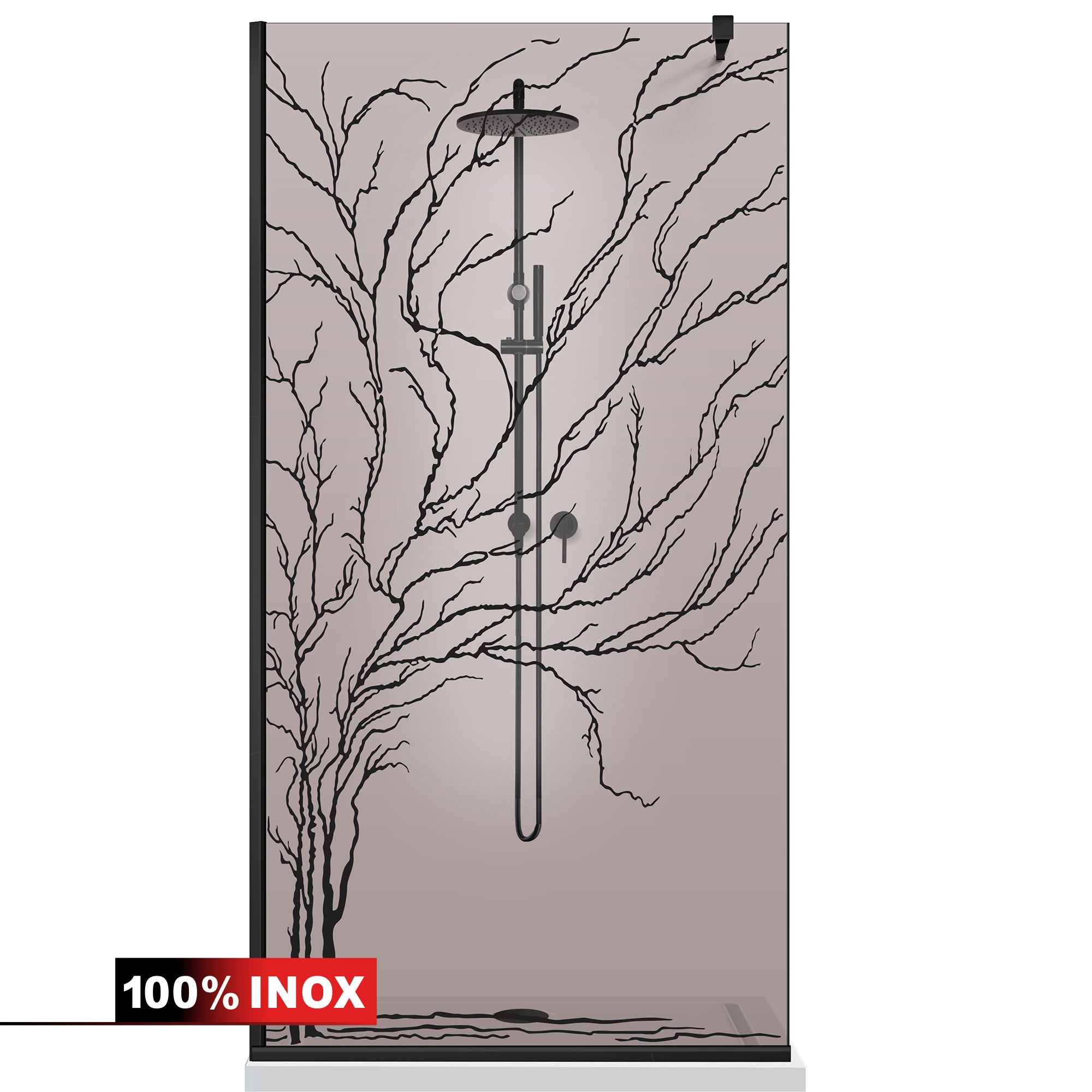 Paravan dus Walk-in, Perete dus  Negru, #Bronz #Bronz