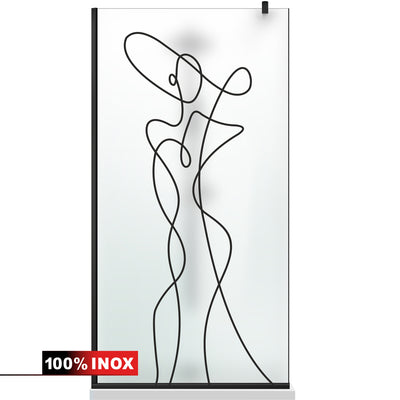 Paravan dus Walk-in, Perete dus  Negru, #Mat #Matt