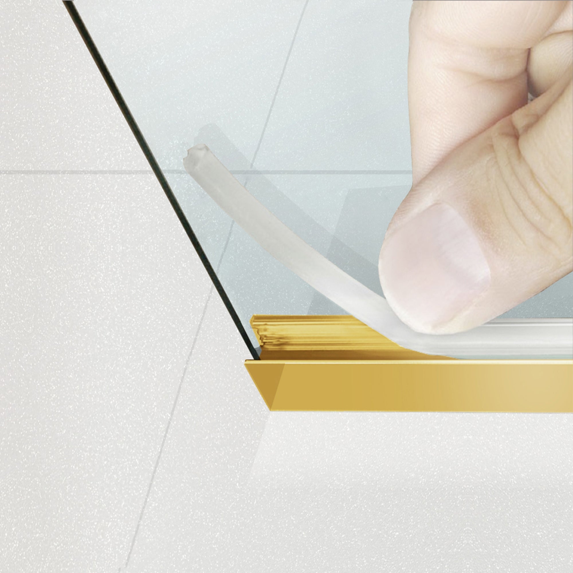 Paravan dus Walk-in, Perete dus  Auriu, #Clara #Víztiszta