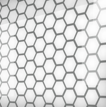Lackiertes Glas für Küchenverkleidungen, Modell HEXAGON