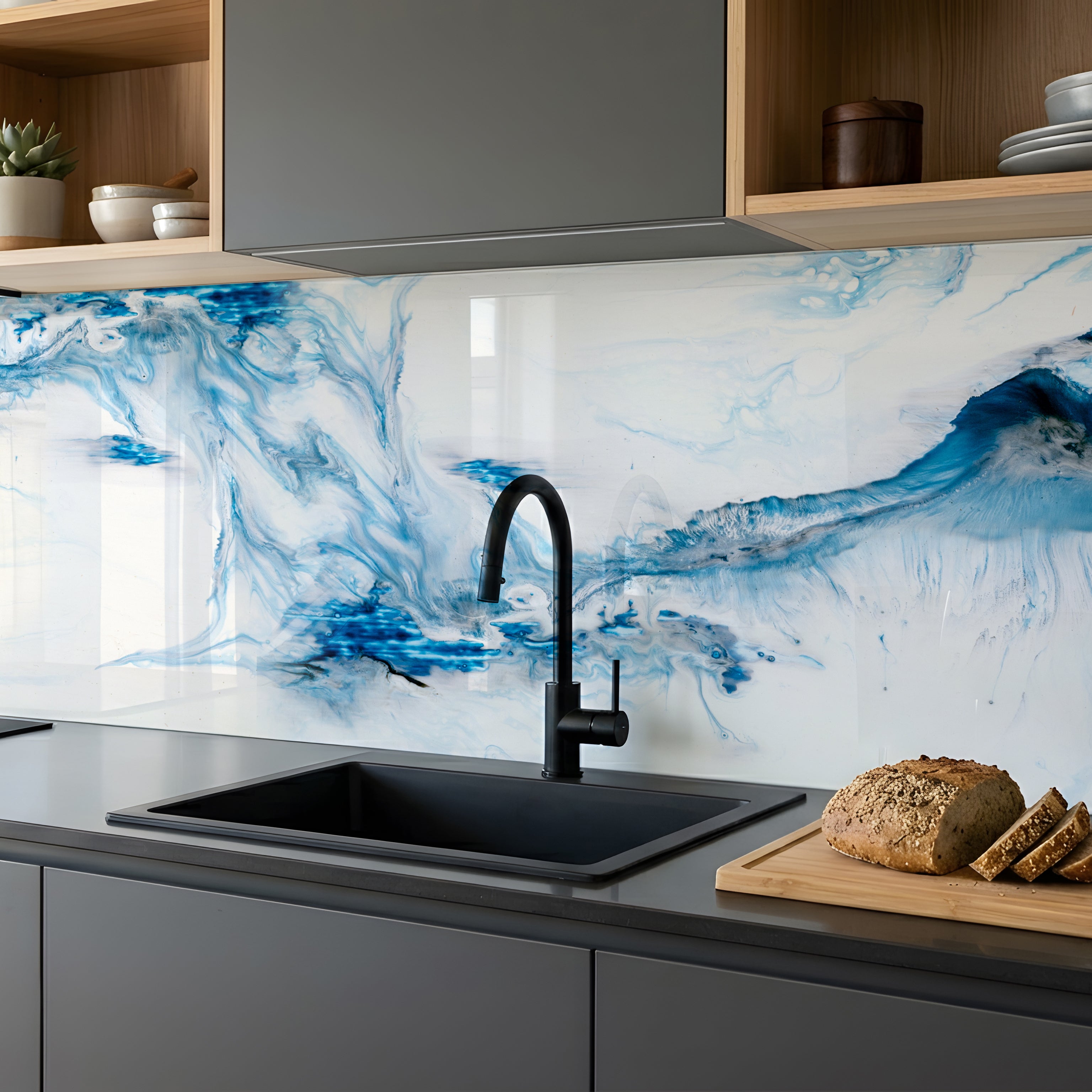 Sticla printata bucatarie placari