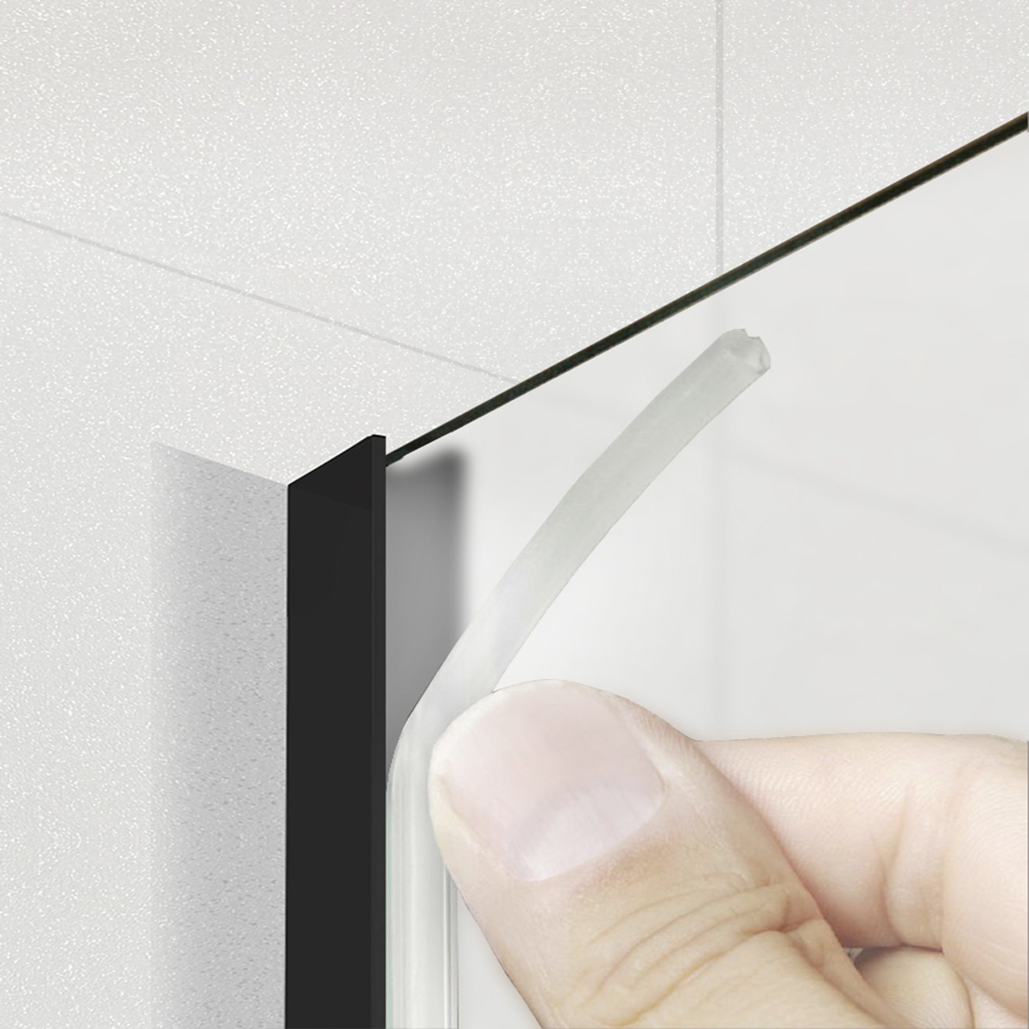 Paravan dus Walk-in, Perete dus Inox, #Mat #Matt