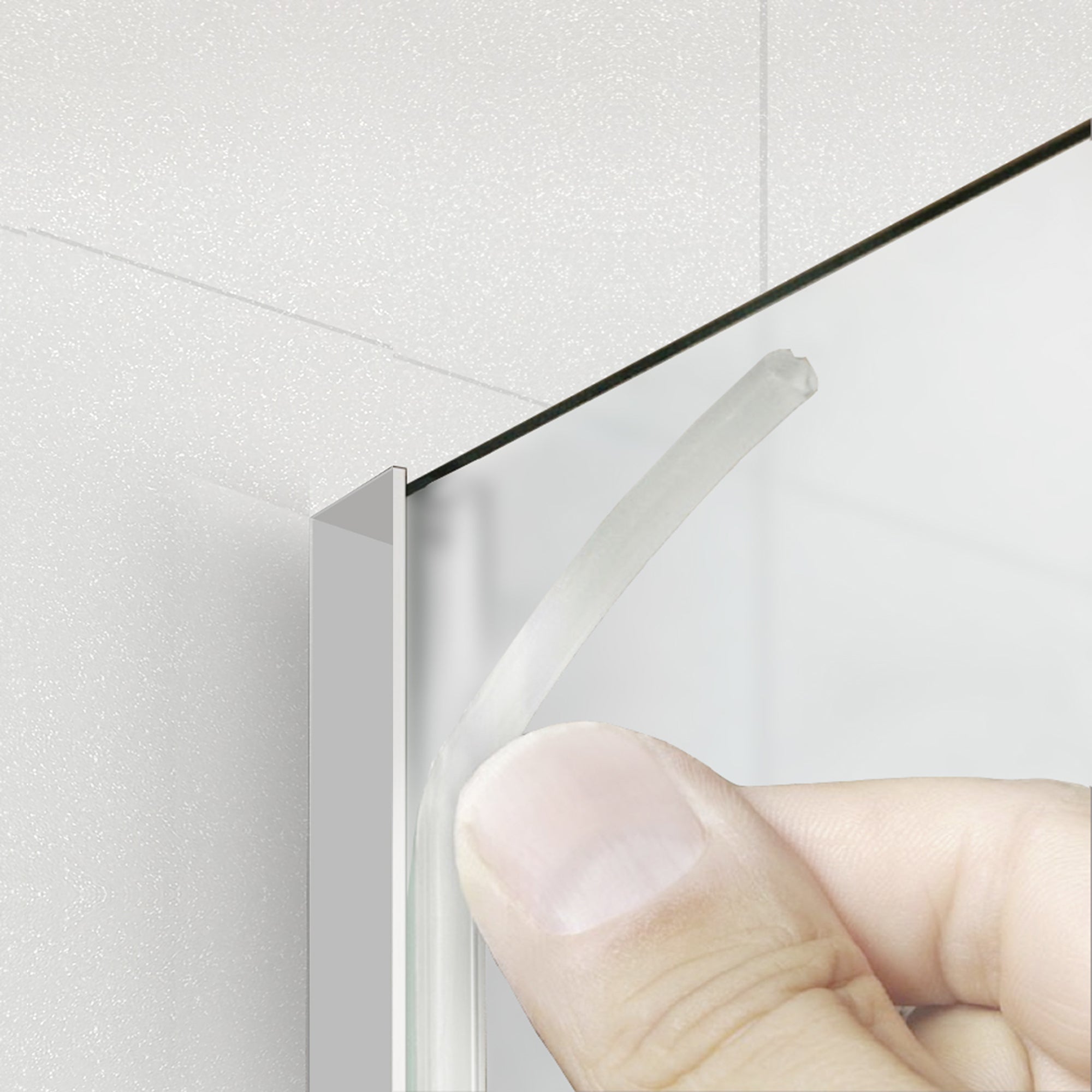 Paravan dus Walk-in, Perete dus Inox, #Mat #Matt