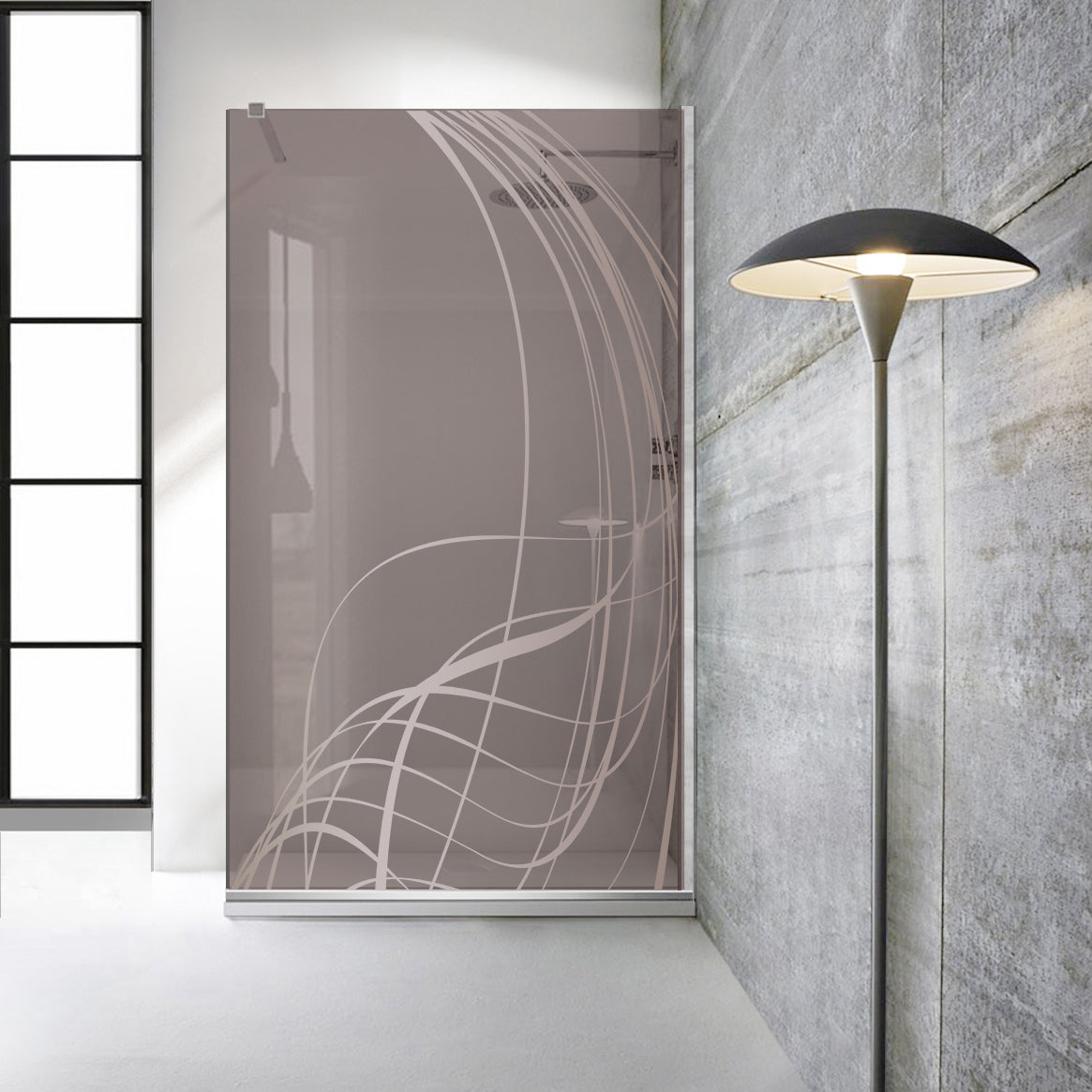 Paravan dus Walk-in, Perete dus  Inox, #Bronz #Bronz