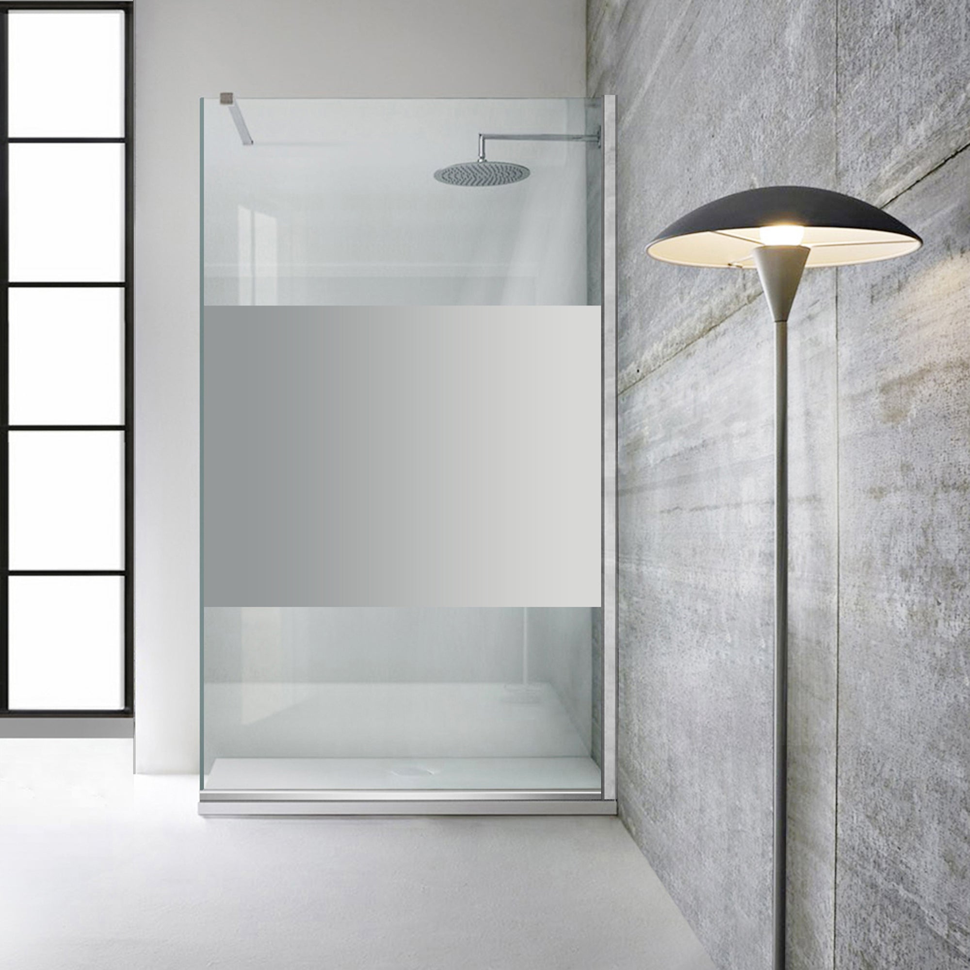 Paravan dus Walk-in, Perete dus  Inox, #Clara #Víztiszta