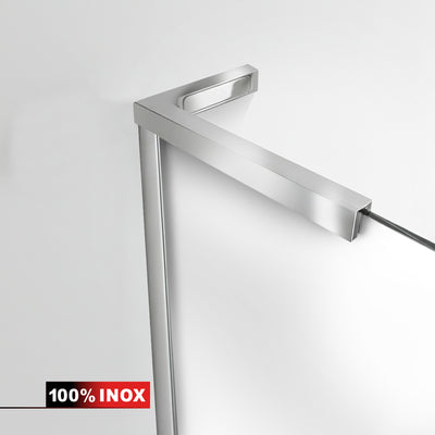 Paravan dus Walk-in, Perete dus Inox, #Mat #Matt